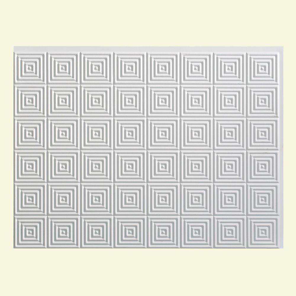 Fasade Traditional 4 18 in. x 24 in. Gloss White Vinyl Decorative Wall Tile Backsplash 18 sq. ft