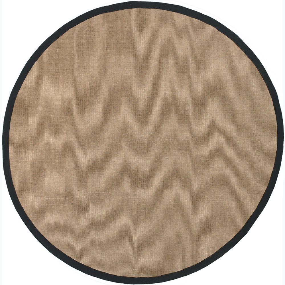 Chandra Bay Tan/Black 8 ft. Indoor Round Area RugBAYBLA79RD The