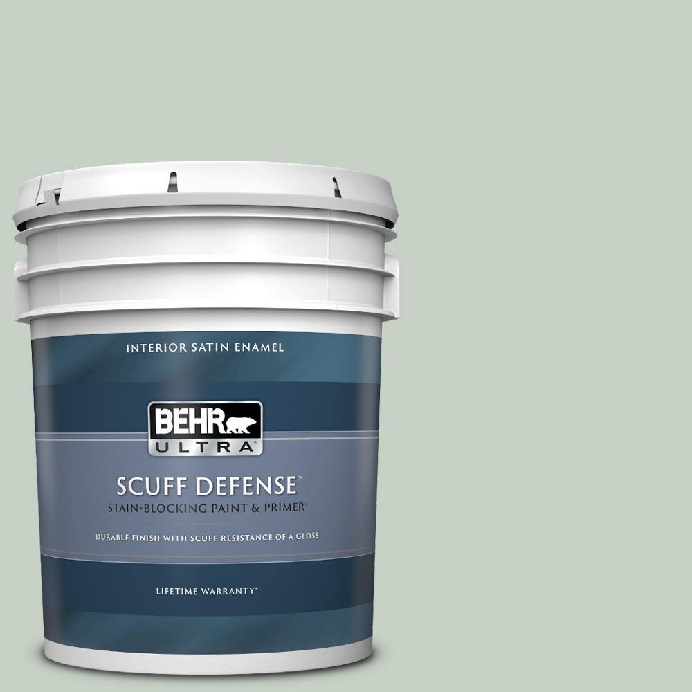 BEHR ULTRA 5 gal. N4002 Frosted Sage Extra Durable Satin Enamel