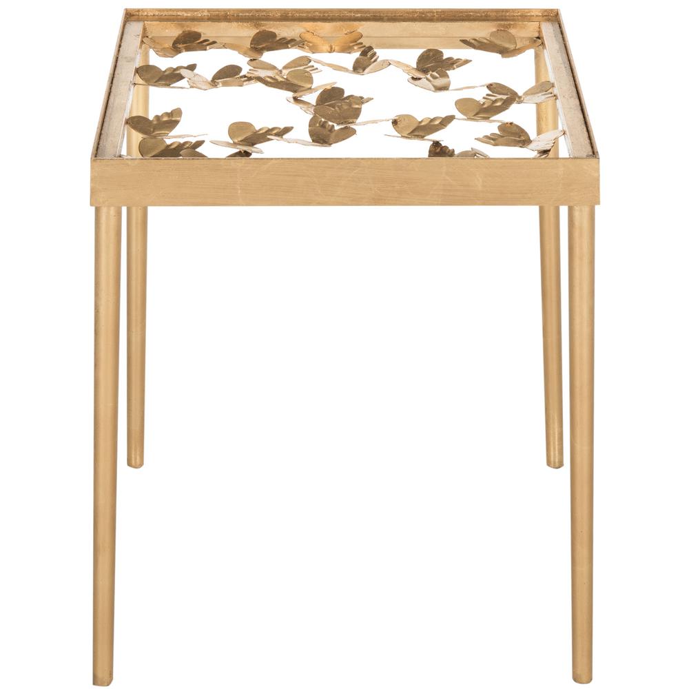 Safavieh Gold End Tables Accent The Home Depot Rosalie Antique Gold Leaf Side Table
