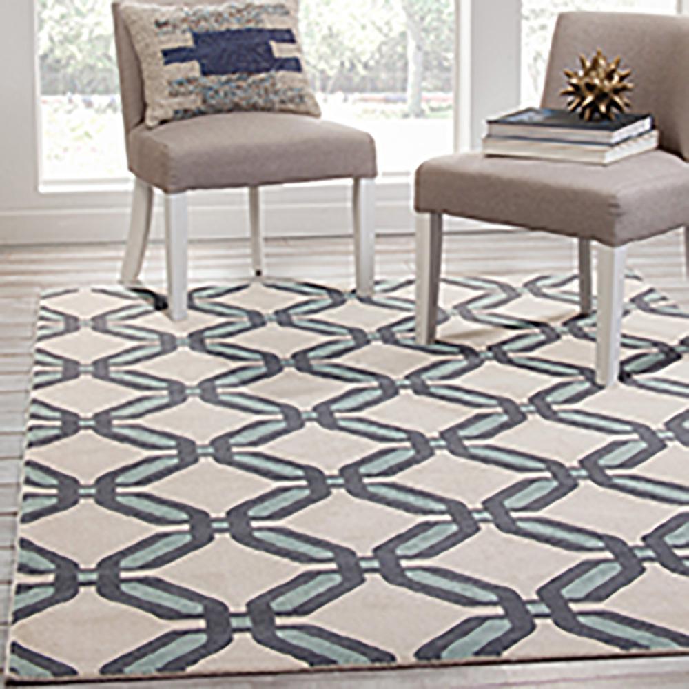 Sams International Broadway Linked Navy 5 Ft X 8 Area Rug 1209 Sams International Broadway Linked Navy 5 Ft X 8 Area Rug
