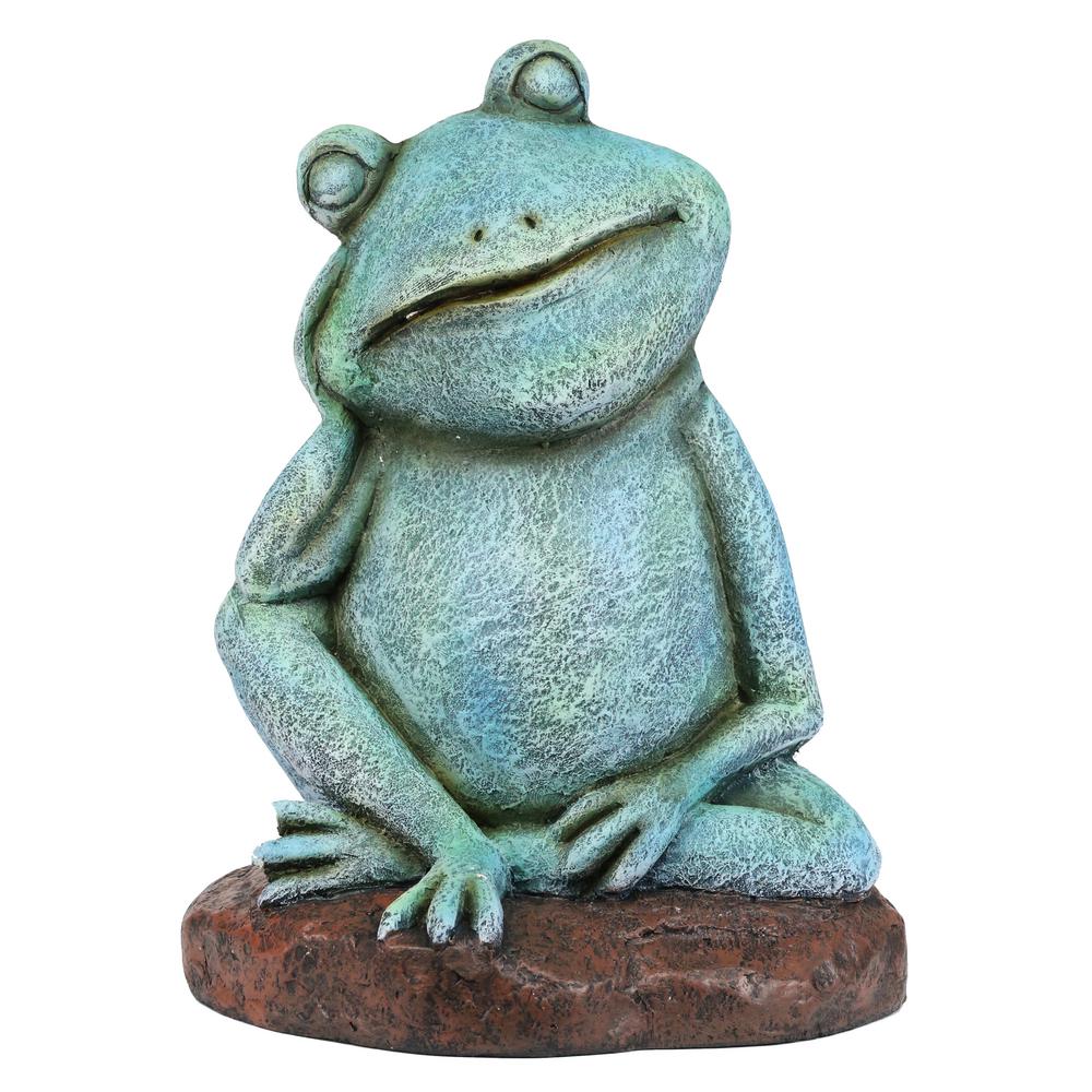 lounging frog statue