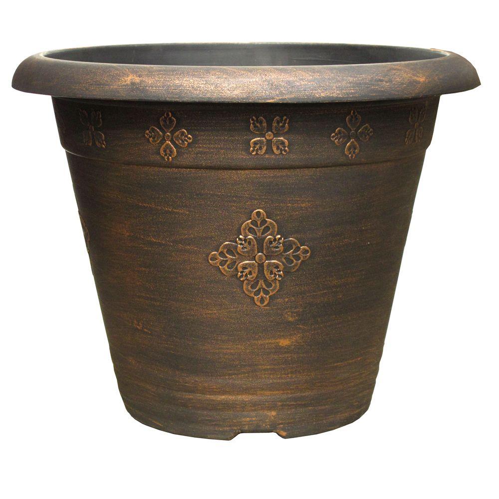 17-29/32 in. Copper Medley Plastic Planter-DP690C-WC - The Home Depot