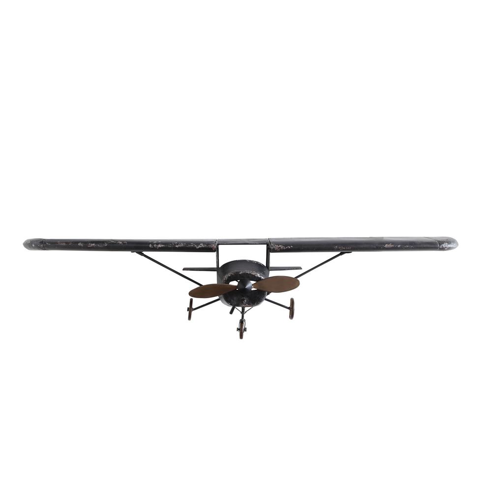 75 6 In X 14 17 9 Black Airplane Metal Wall Decor