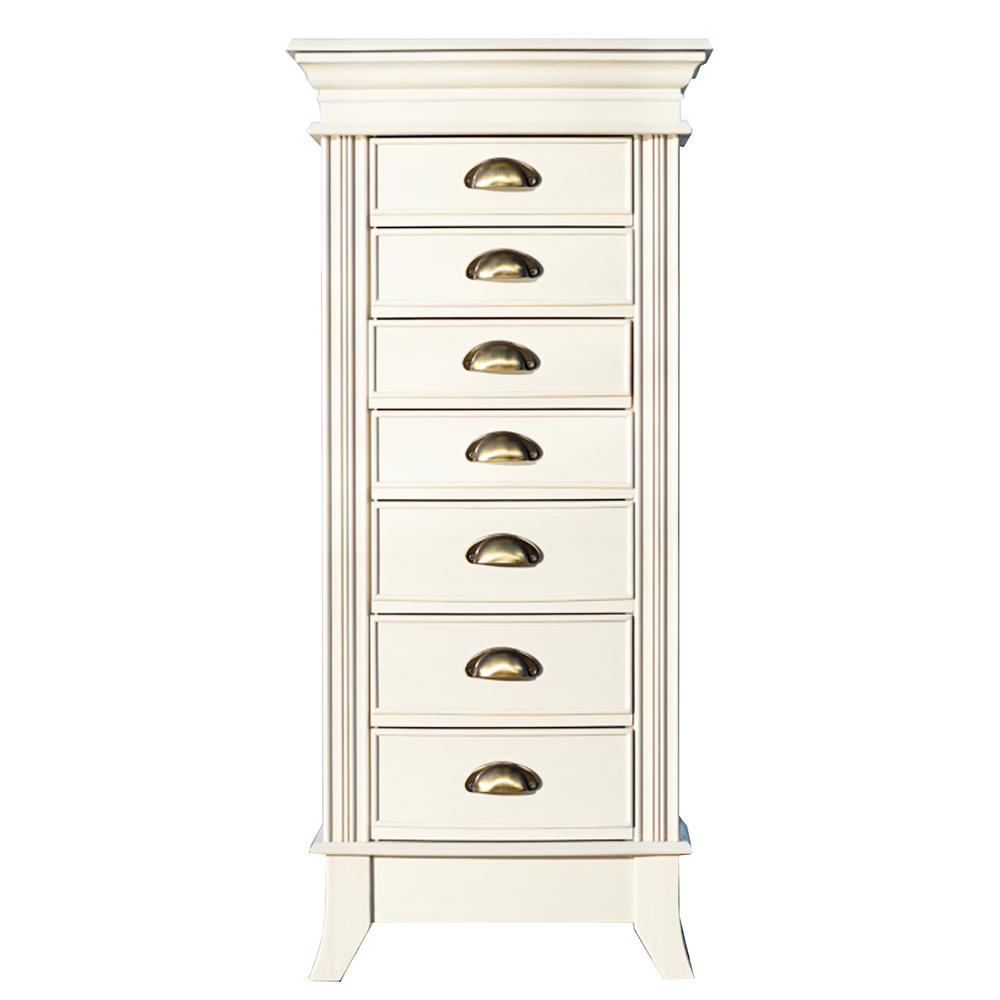 Hillary White Jewelry Armoire 40 in. x 18 in. x 12 in.9006219 The