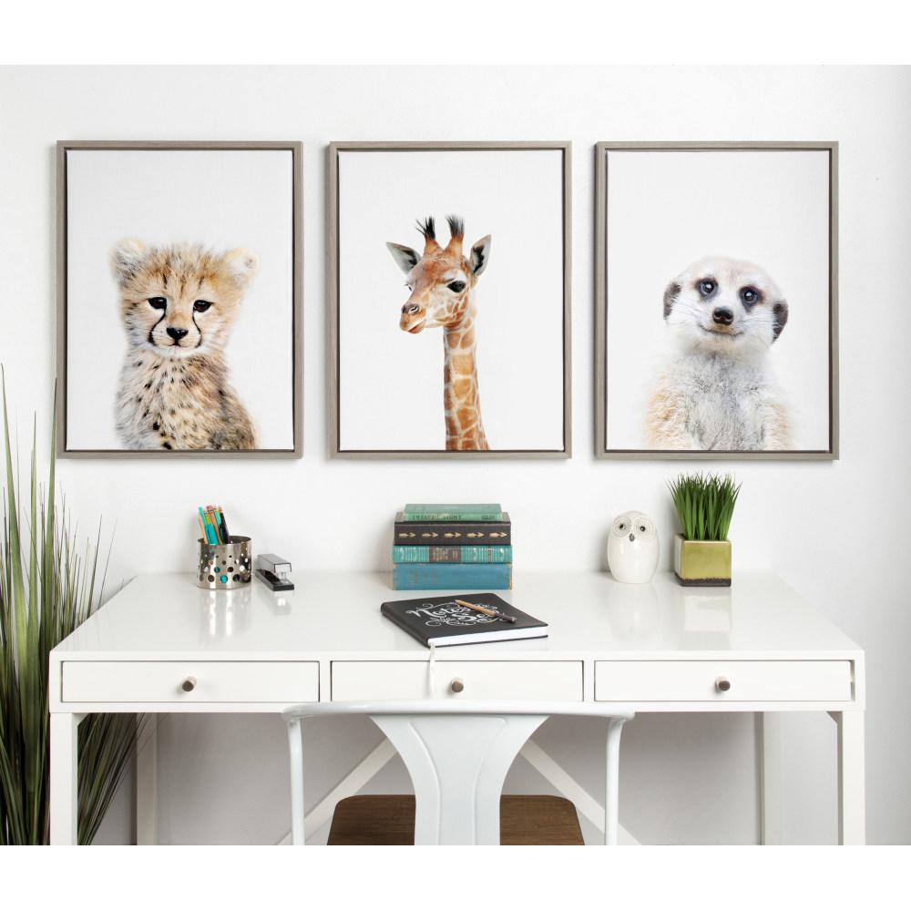 Kate And Laurel Sylvie Animal Studio Giraffe By Amy Peterson Framed Canvas Wall Art 213206 The Home Depot