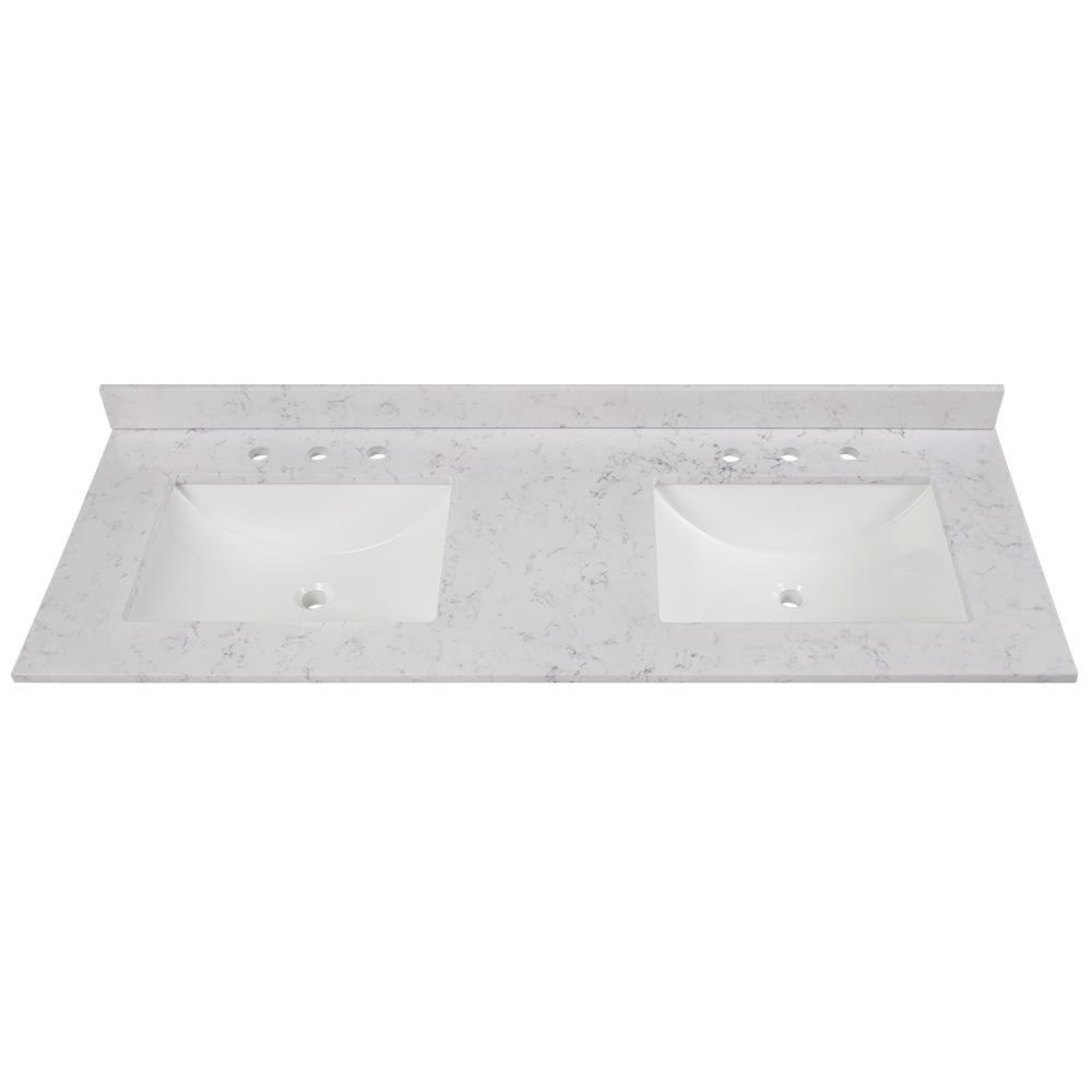 Home Decorators Collection 61 in. W x 22 in. D Stone Effects Double ...