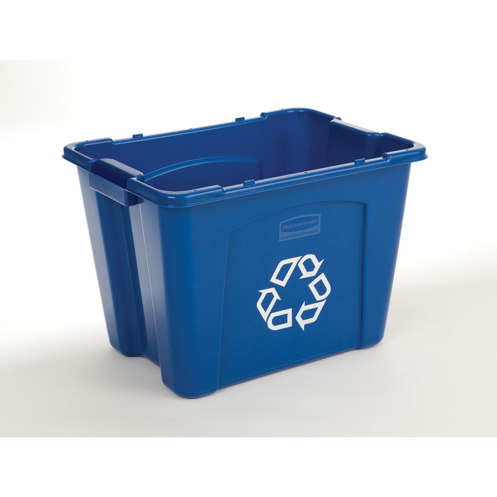 Rubbermaid Commercial Products 14 Gal Blue Recycling Bin