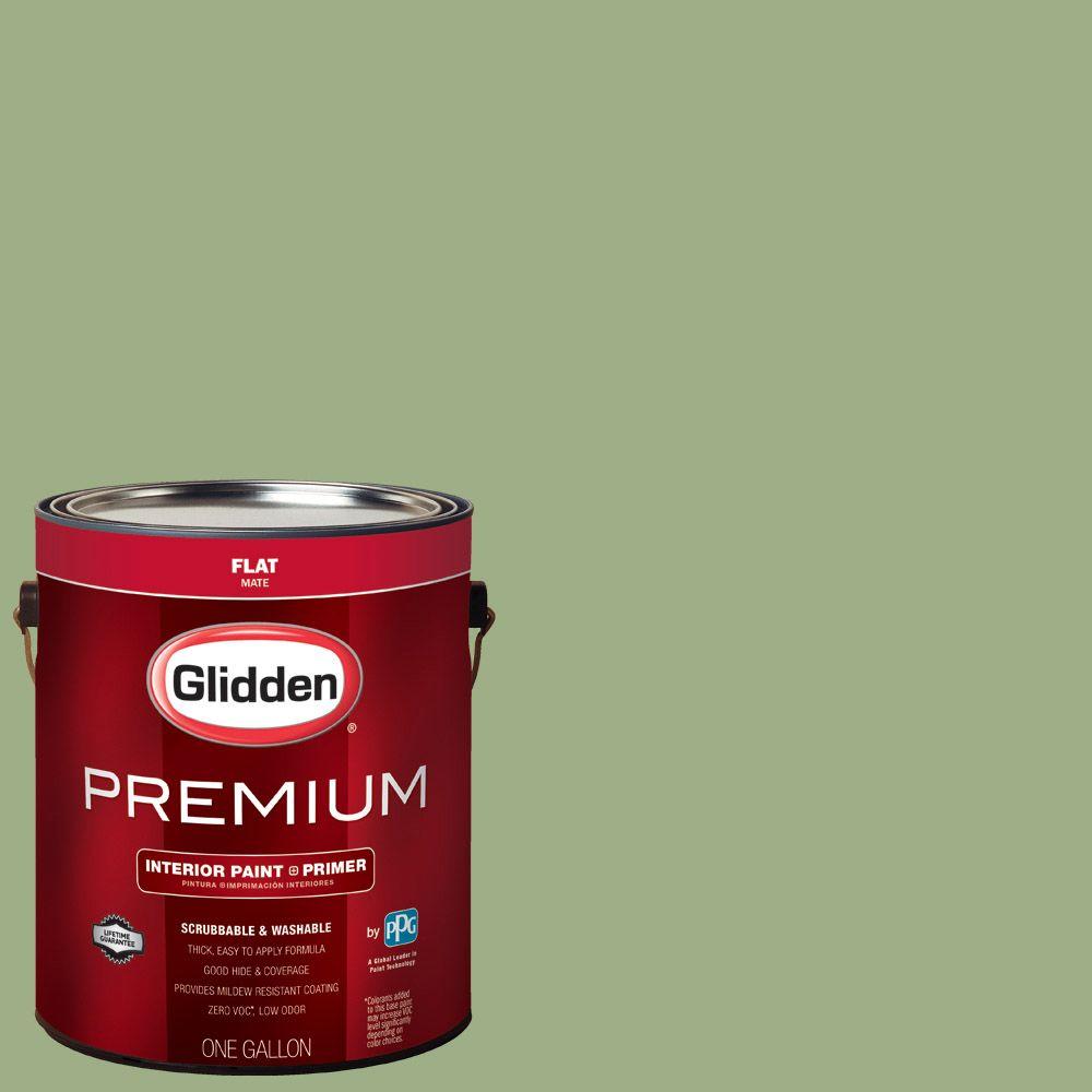 Glidden Premium 1 Gal Hdgg34u Cloistered Garden Green Flat Hdgg34u Cloistered Garden Green Flat Interior Paint With Primer