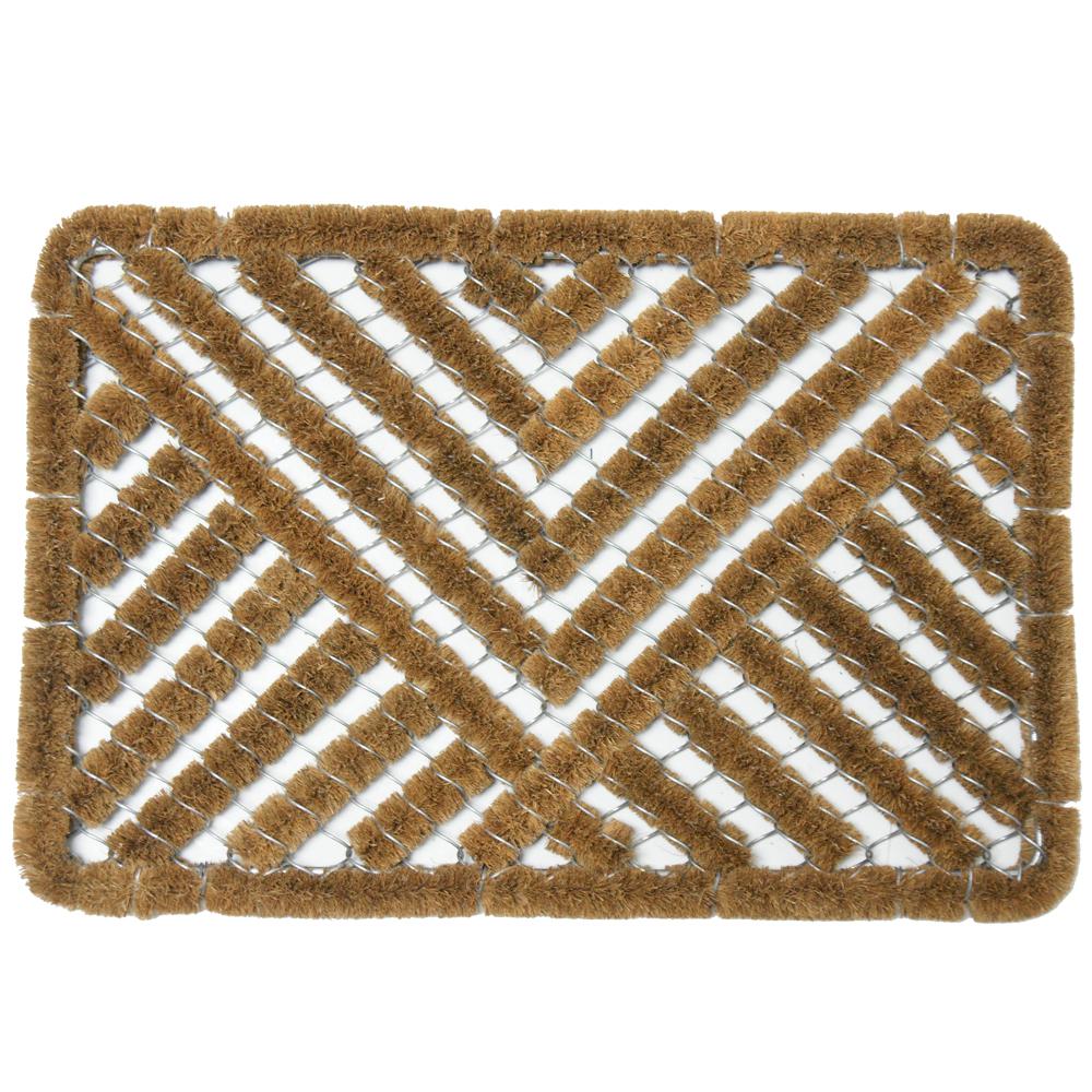 Rubber Cal Polygon All Weather 18 In X 30 In Coir Scraper Mat 10