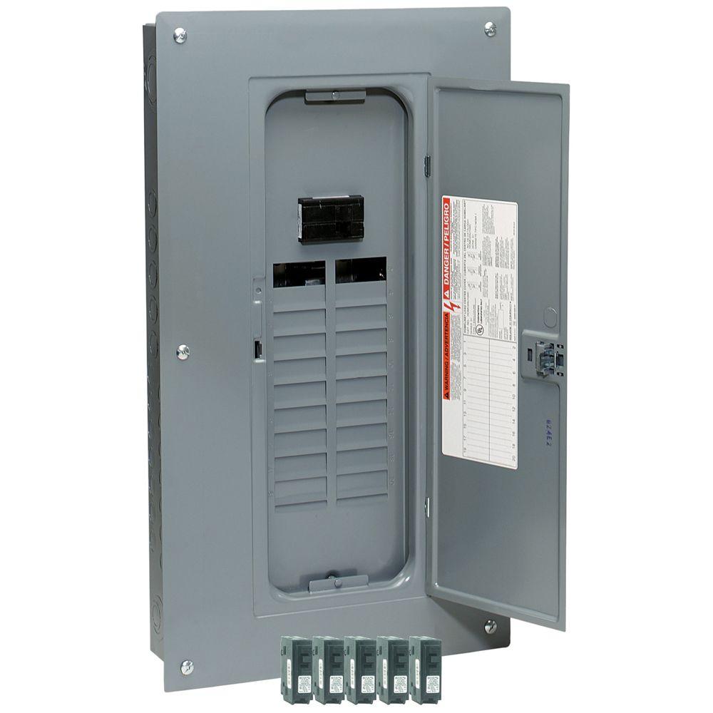 Square D Homeline 100 Amp 20Space 20Circuit Indoor Main Breaker Load