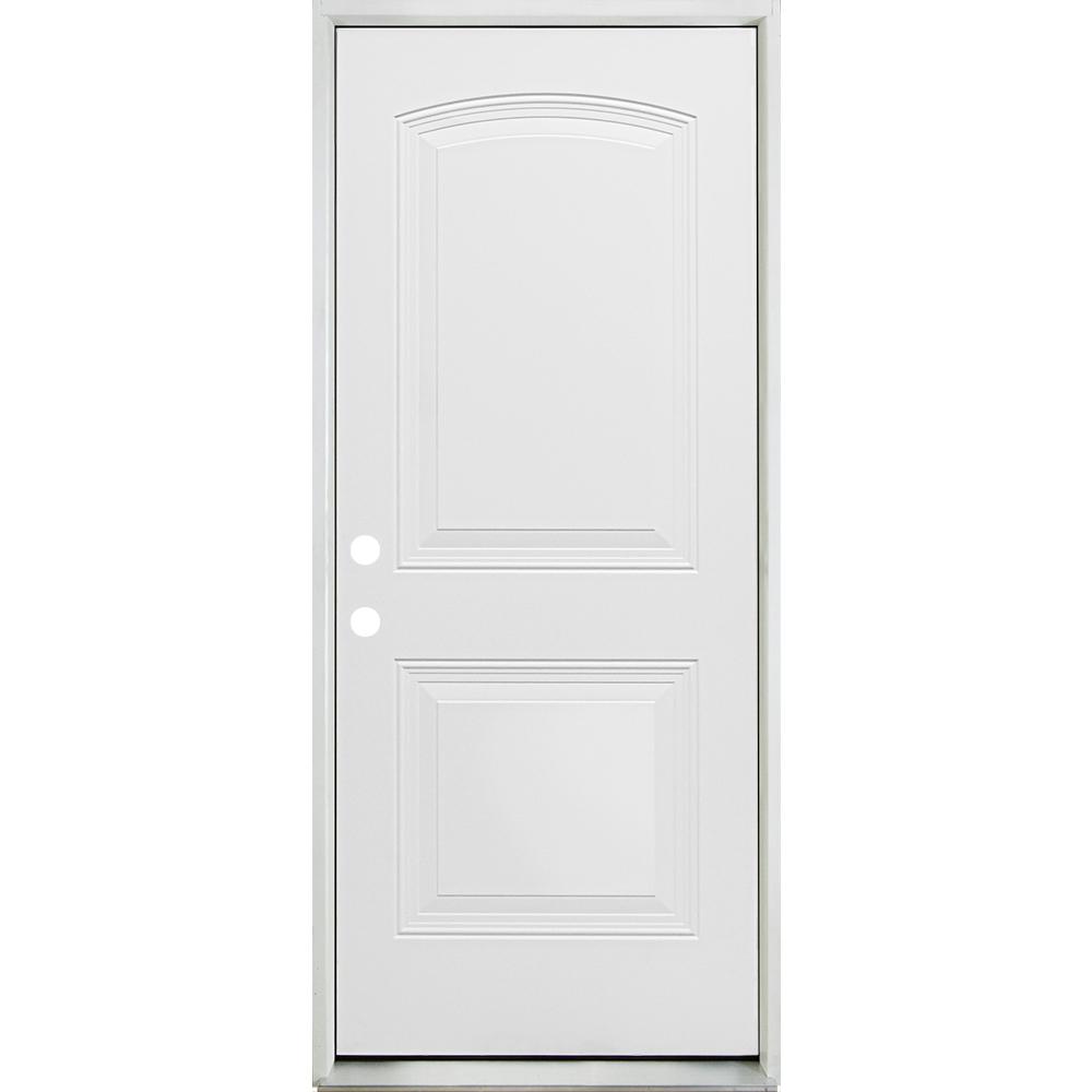 Steves &amp; Sons 32 in. x 80 in. Premium 2Panel Plank Primed