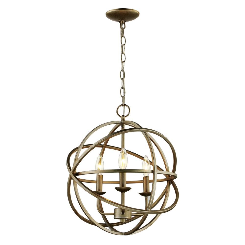 UPC 736916640411 product image for Bel Air Lighting Apollo 3-Light Antique Silver Leaf Globe Chandelier with Metal  | upcitemdb.com