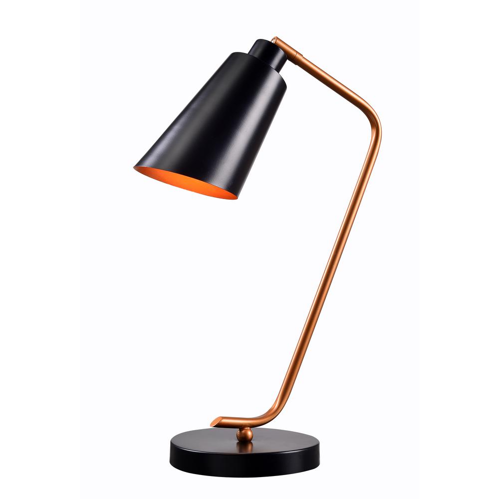 Kenroy Home Alvar 21 In Desk Black Lamp With Brass Shade 32940bl Desk Black Lamp With Brass Shade