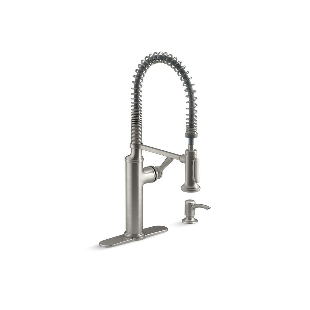 KOHLER Sous Pro-Style Single-Handle Pull-Down Sprayer Kitchen Faucet in