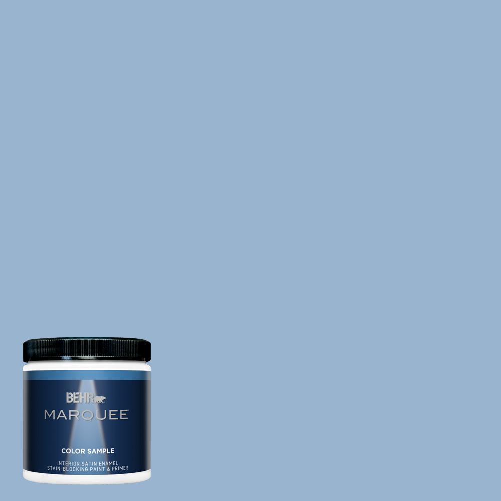 BEHR MARQUEE 8 oz. #PPU14-10 Blue Suede Satin Enamel Interior/Exterior ...