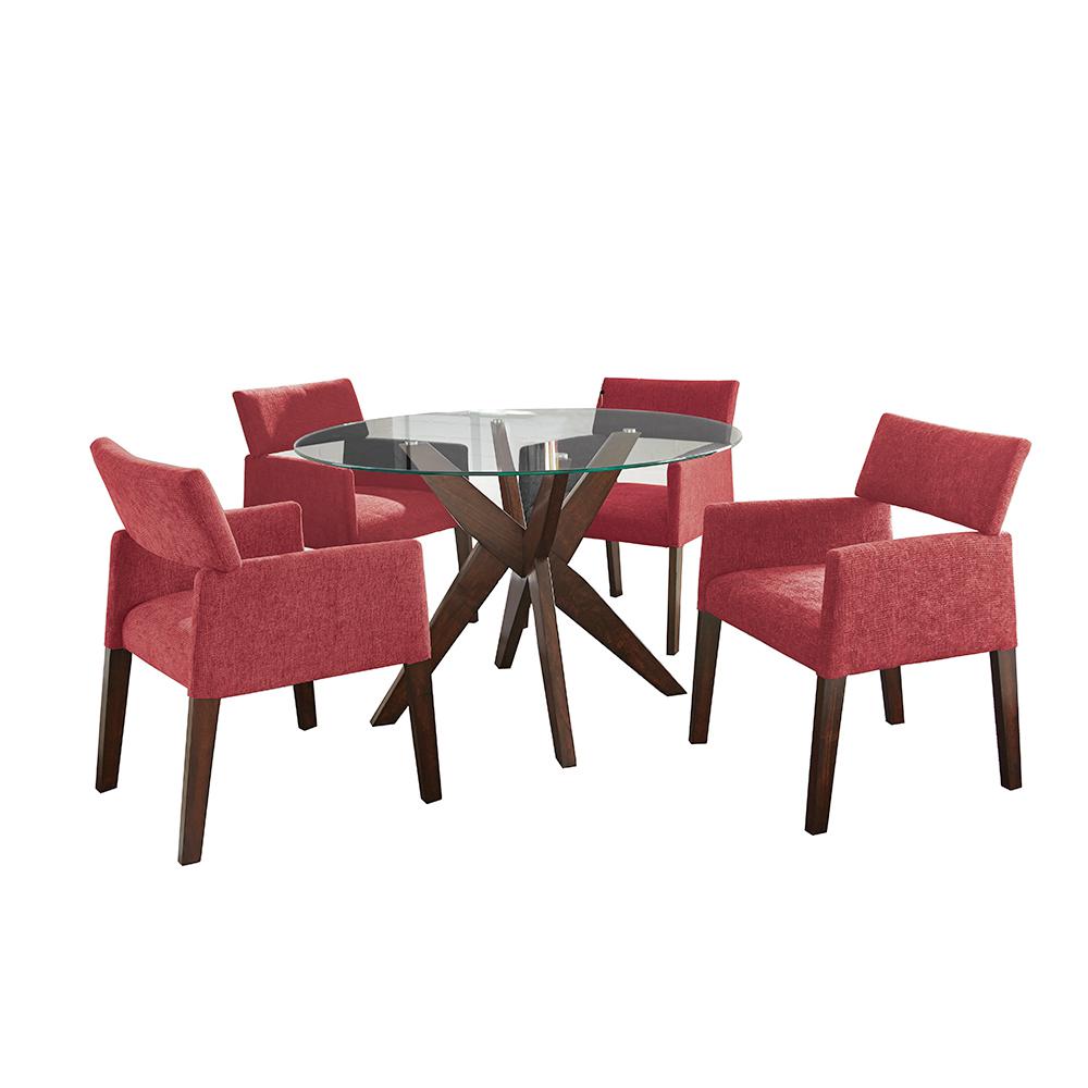 Steve Silver Amalie 5 Piece Red Chairs Dining Set Al4848ttbsr5pc The Home Depot