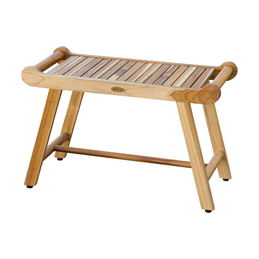 Ecodecors Sensiharmony 30 In W Teak Shower Stool Bench With Ecodecors Sensiharmony 30 In W Teak Shower Stool Bench With Liftaide Arms Natural