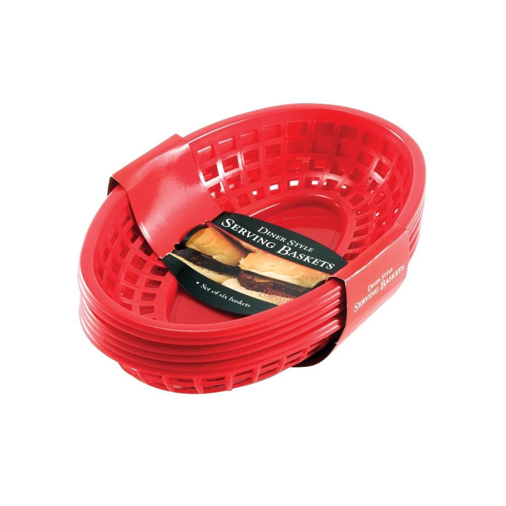 Charcoal Companion Plastic Diner Style Serving Baskets (Set of 6