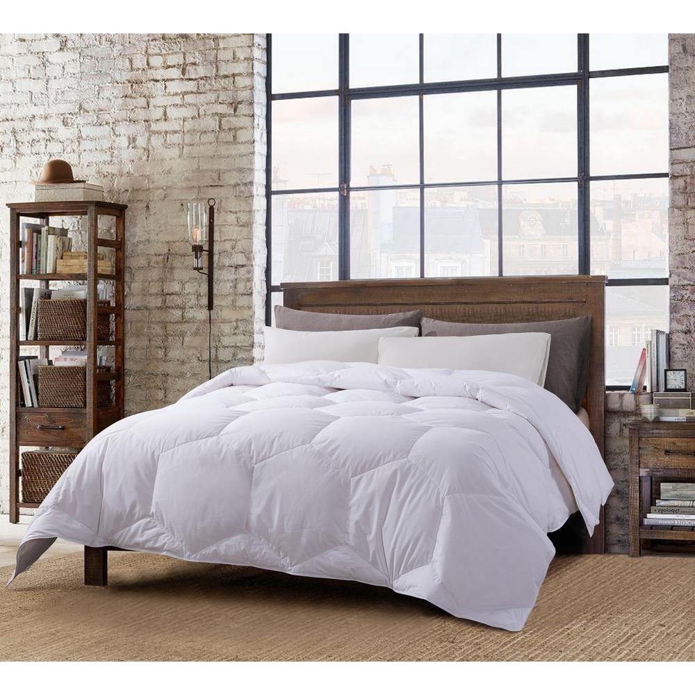 Honeycomb Stitch All Season White Full Queen Down Comforter P2020 0185 Q The Home Depot