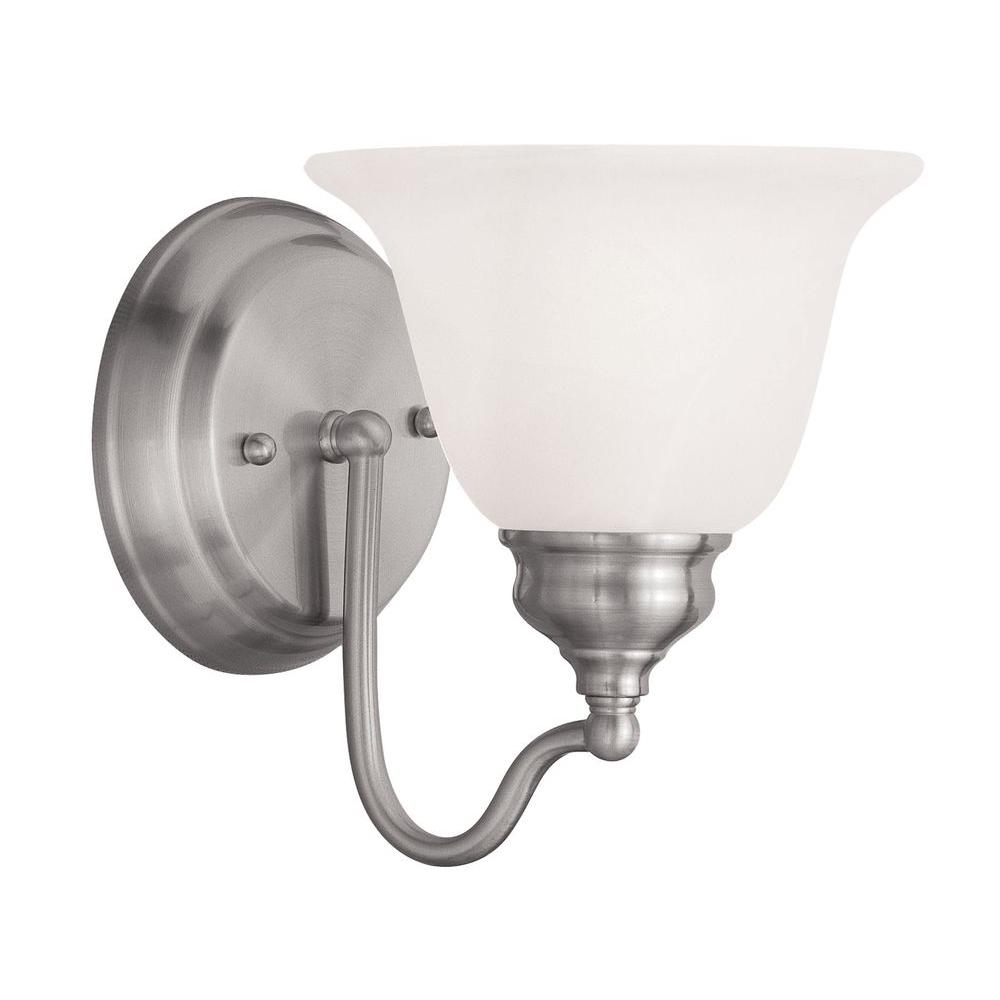 Glomar 3-Light Brushed Nickel Incandescent Wall Vanity Light-HD-4183 ...