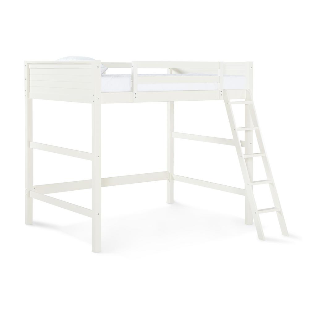 white loft bed frame