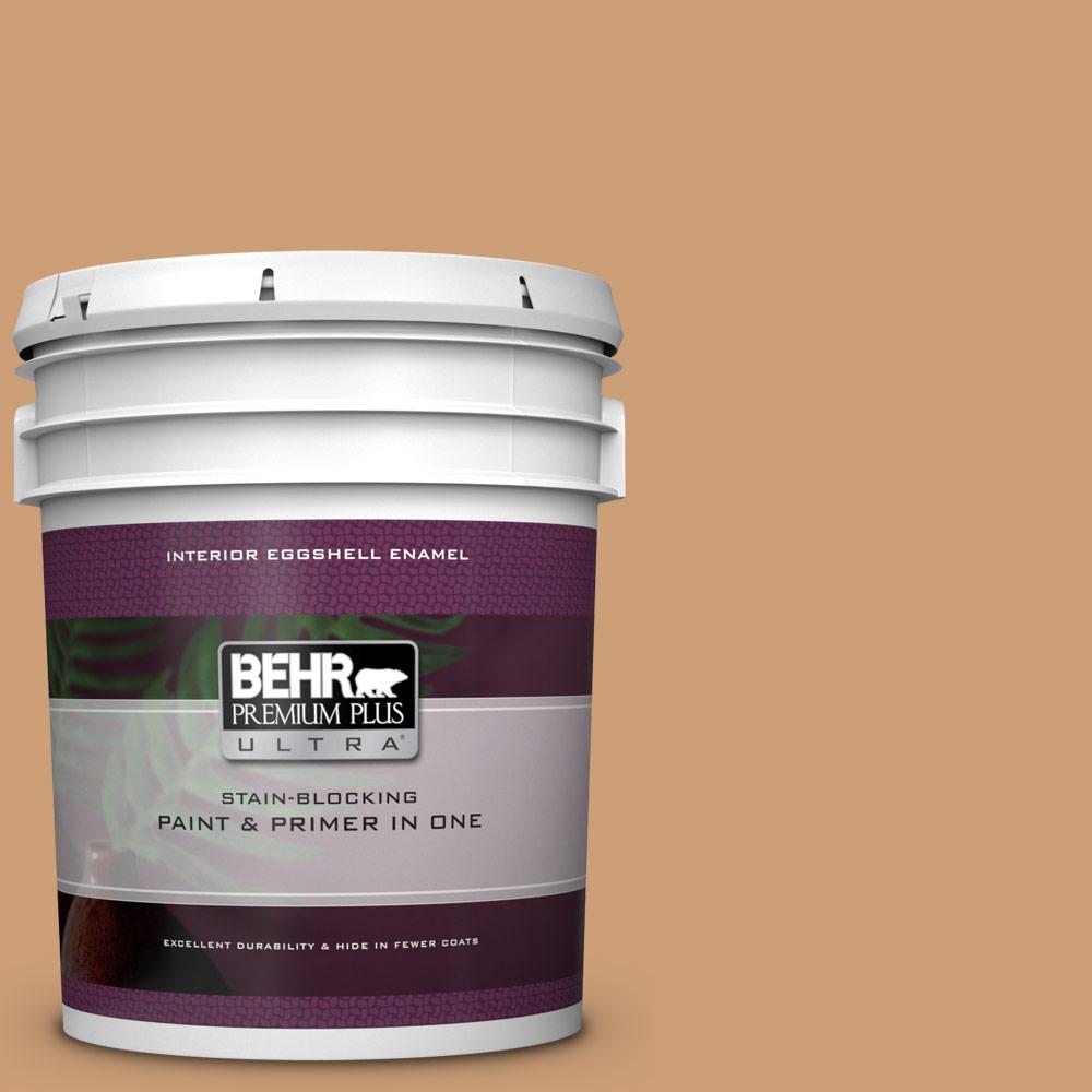 BEHR Premium Plus Ultra 5 gal. ICC62 Pumpkin Butter Eggshell Enamel