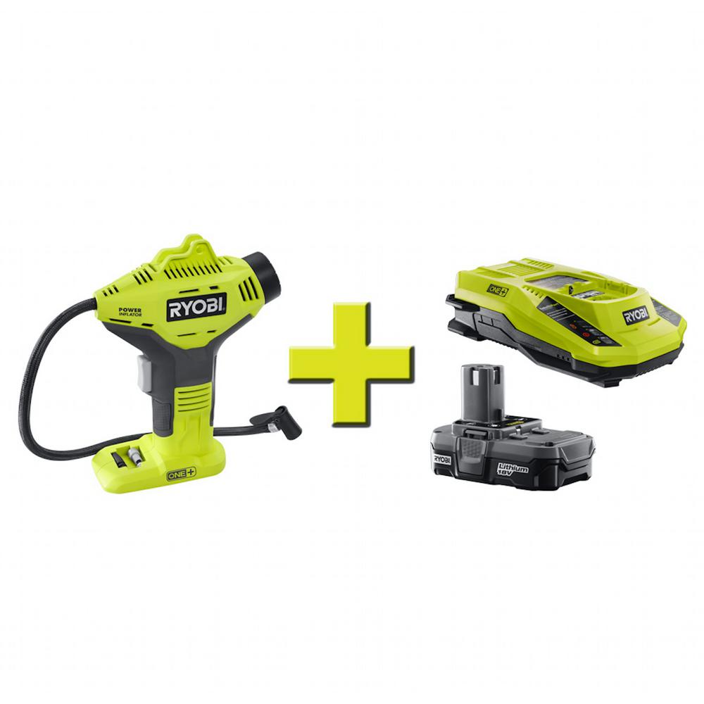 Ryobi 18Volt ONE+ Power Inflator + Lithium Upgrade KitP737P128 The
