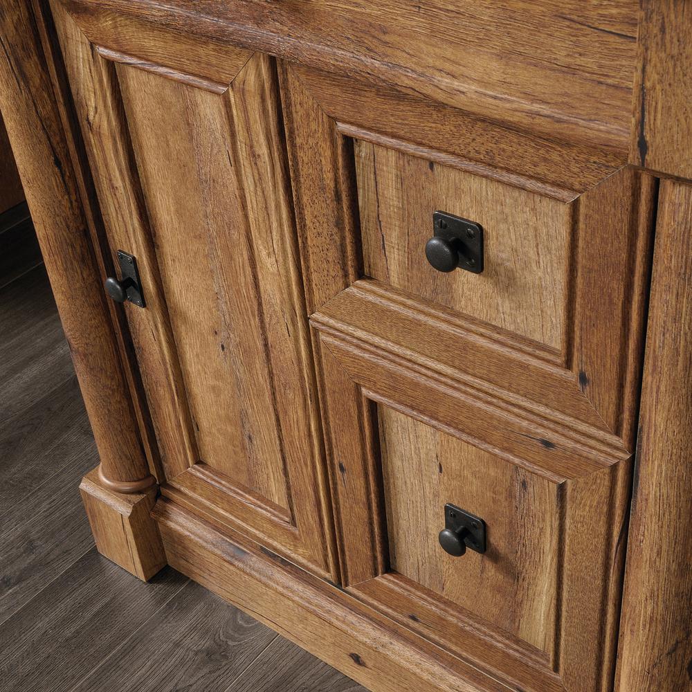 Sauder Palladia Vintage Oak Computer Desk With Hutch 420713 The Sauder Palladia Vintage Oak Computer