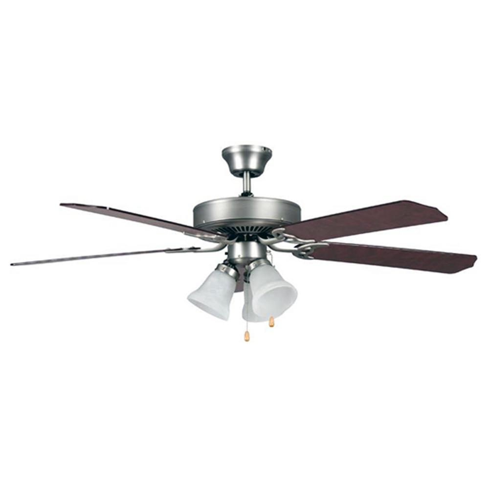 Homeselects 52 In Brushed Nickel Down Rod Mount Ceiling Fan With