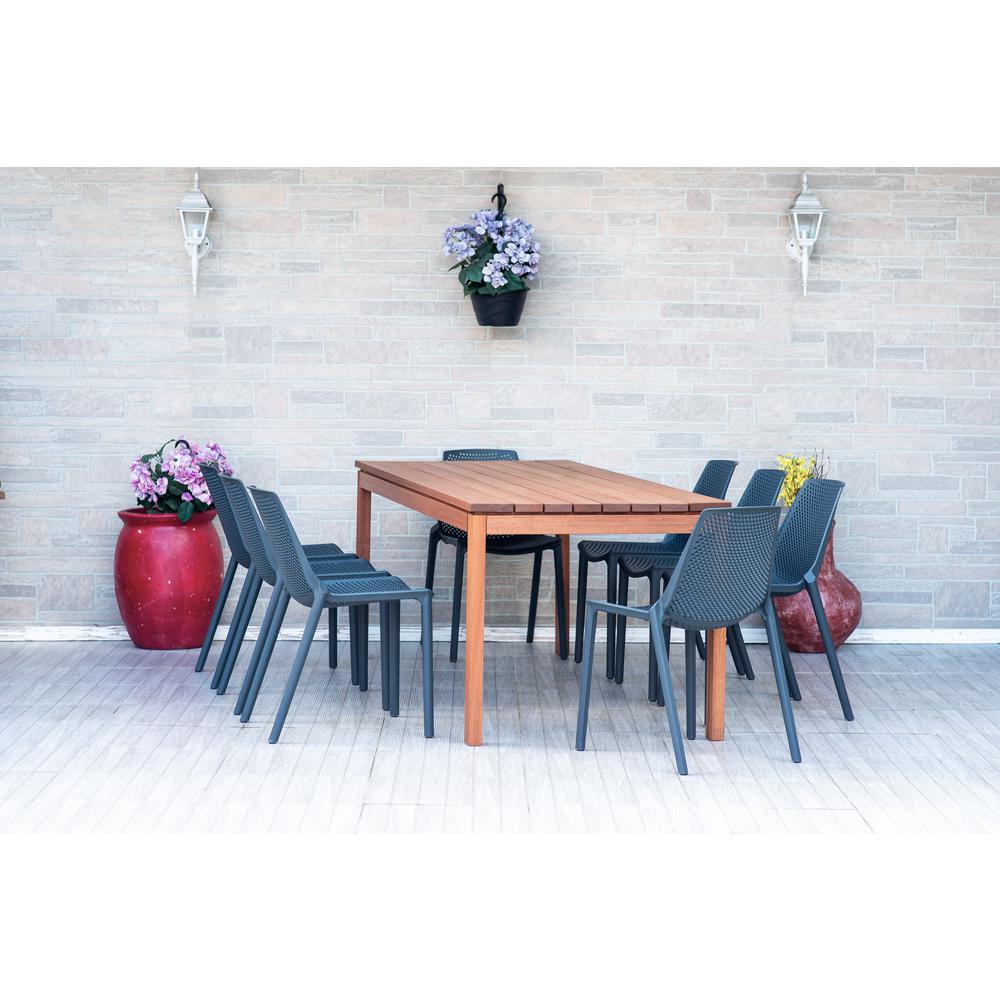 Amazonia Alec 9 Piece Wood Rectangular Outdoor Dining Set Sc Alama 8valside Gr The Home Depot