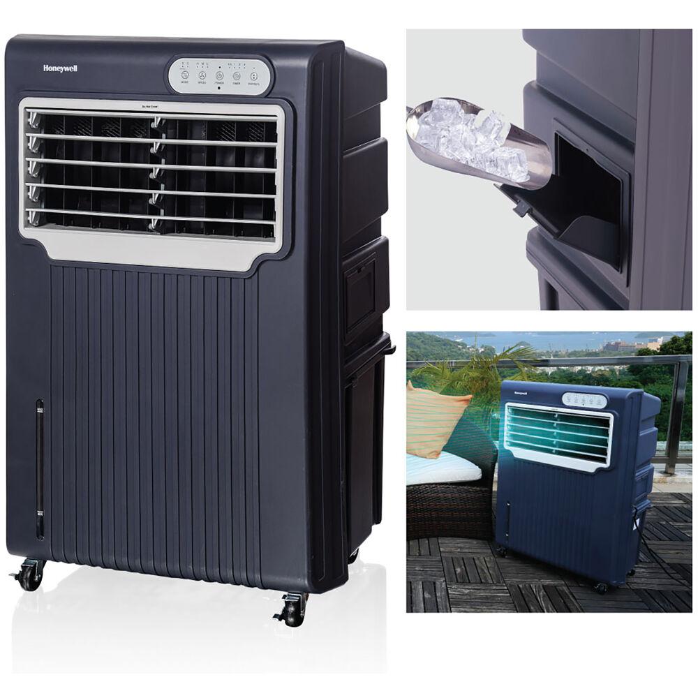 Honeywell 525 CFM Swamp Remote Control in Gray with Bonus Replacement Filter Indoor//Outdoor Evaporative Air Cooler