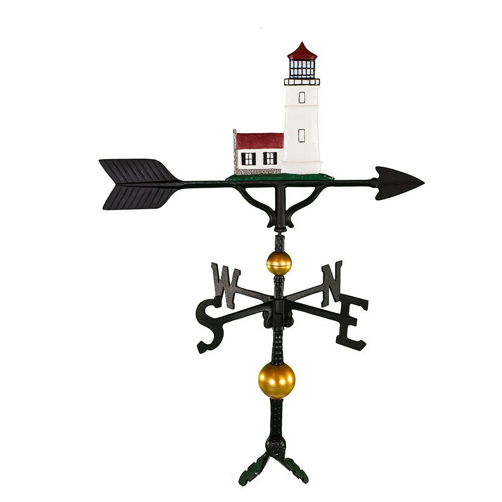Deluxe 32-in Aluminum Color Cottage Lighthouse Adjustable Roof Mount Weathervane