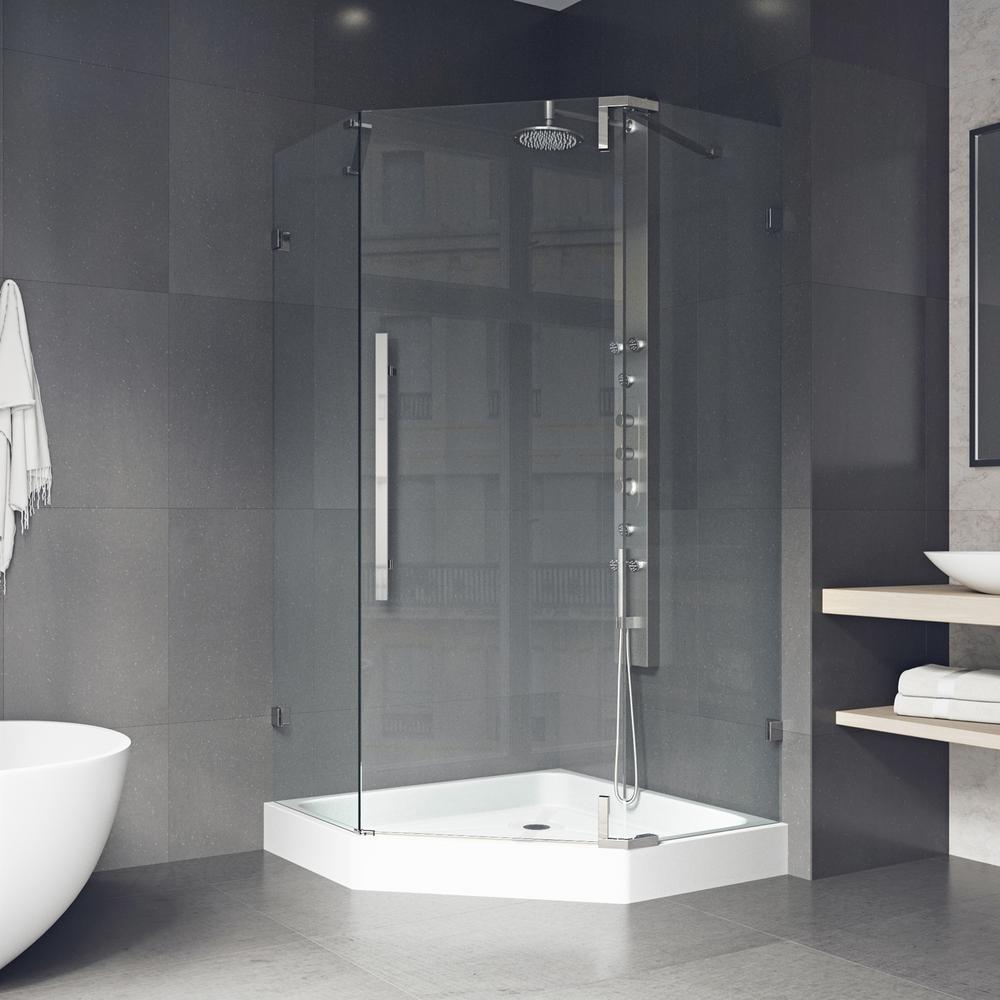 Vigo Monteray 46 In X 73 375 Frameless Corner Hinged Shower Frameless Neo Angle Hinged Corner