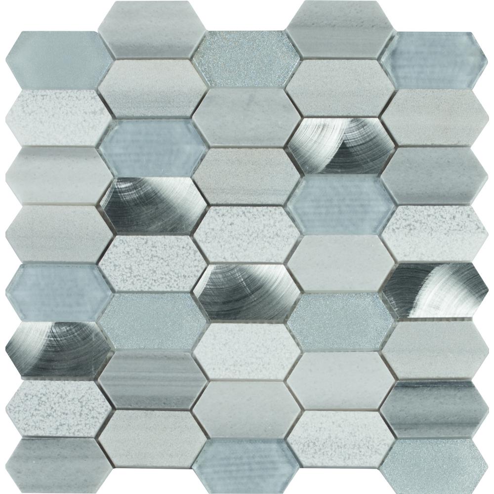 Mesh Mounted Mosaic Tile Techieblogie Info Msi Harlow Picket 12 In X 8 Mm Gl Metal Stone Mesh