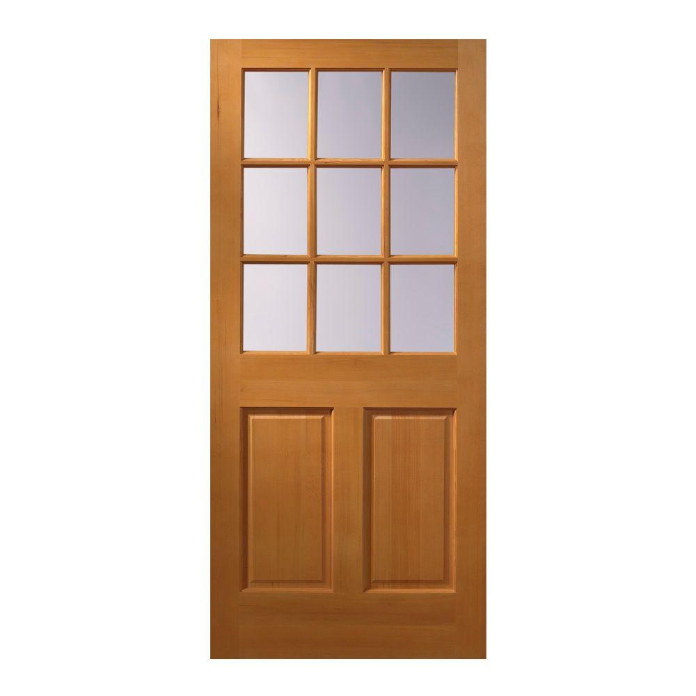 32 in x 80 in 9 lite unfinished wood front door slab 05384 the