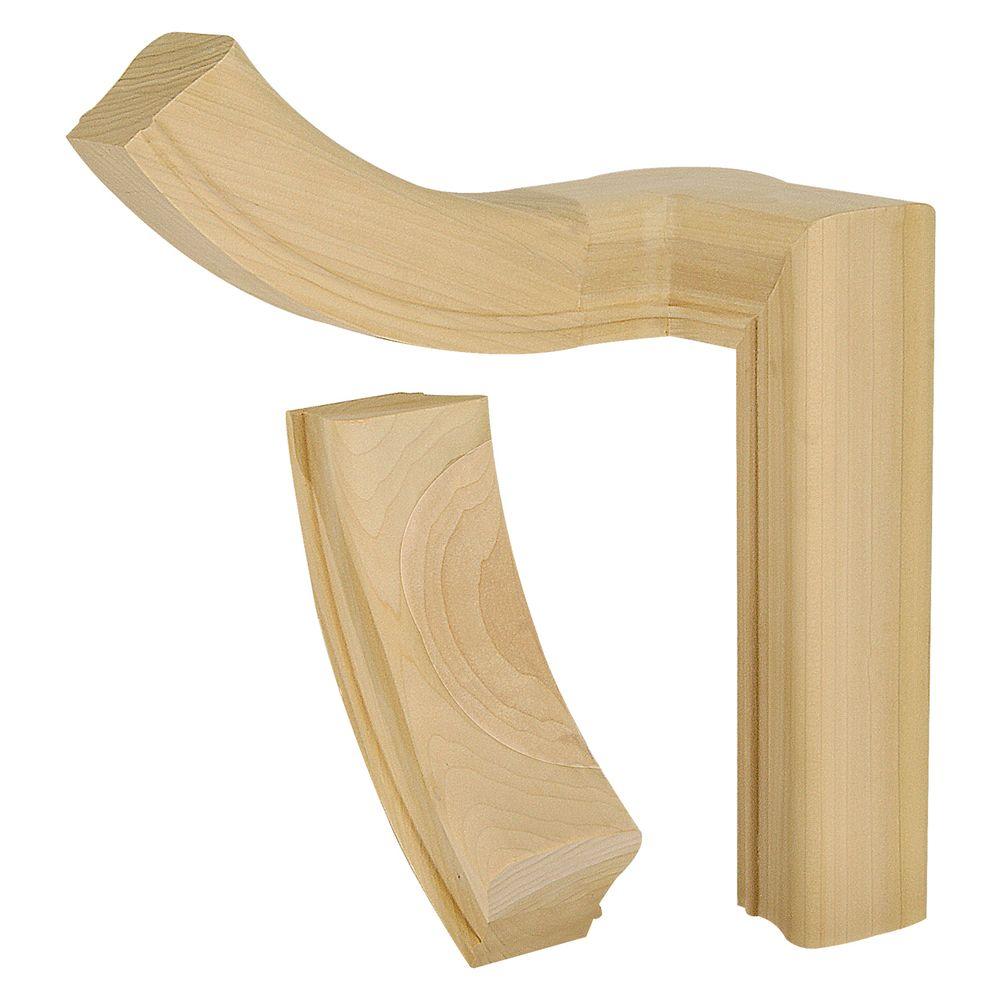 Stair Parts 7260 Unfinished Poplar 2 Rise Gooseneck 90 Degree Turn with