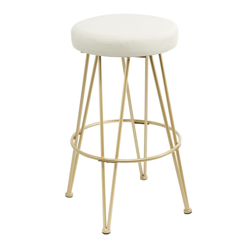 Silverwood Furniture Reimagined Vinnie 29 In Gold Upholstered Silverwood Furniture Reimagined Vinnie 29 In Gold Upholstered Metal Backless Bar Stool
