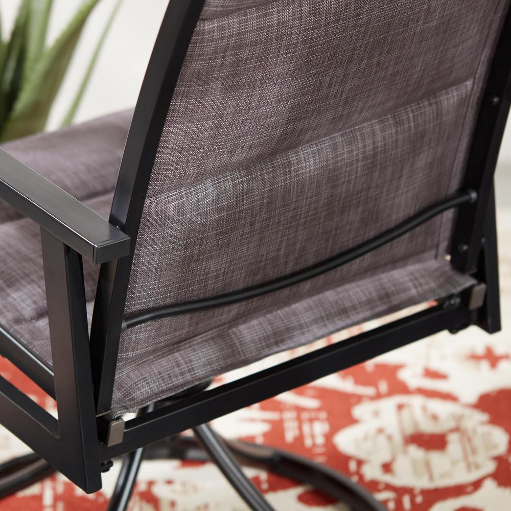 Hampton Bay High Garden 7 Piece Black Steel Padded Sling Slat Top Hampton Bay High Garden 7 Piece Black
