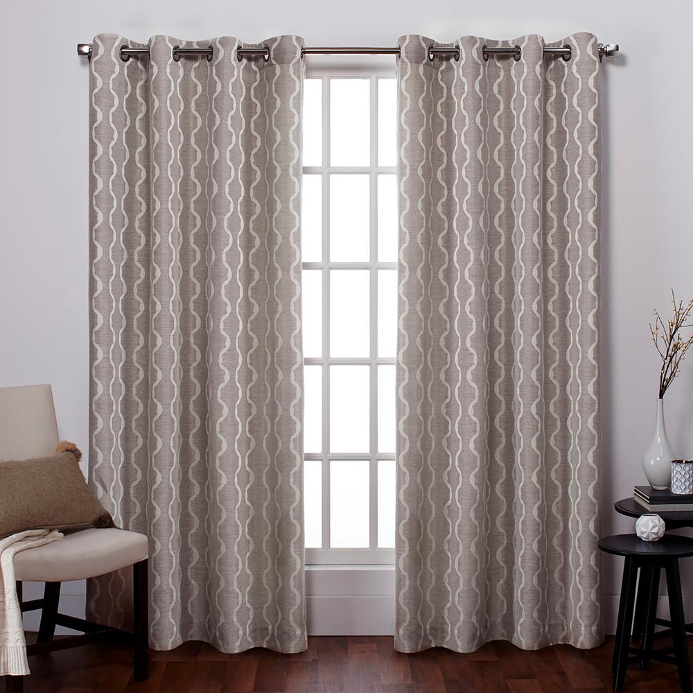 Baroque 54 In W X 84 L Linen Grommet Top Curtain Panel L Linen Grommet Top Curtain Panel In Natural 2 Panels Eh7908 03 X84g The Home Depot