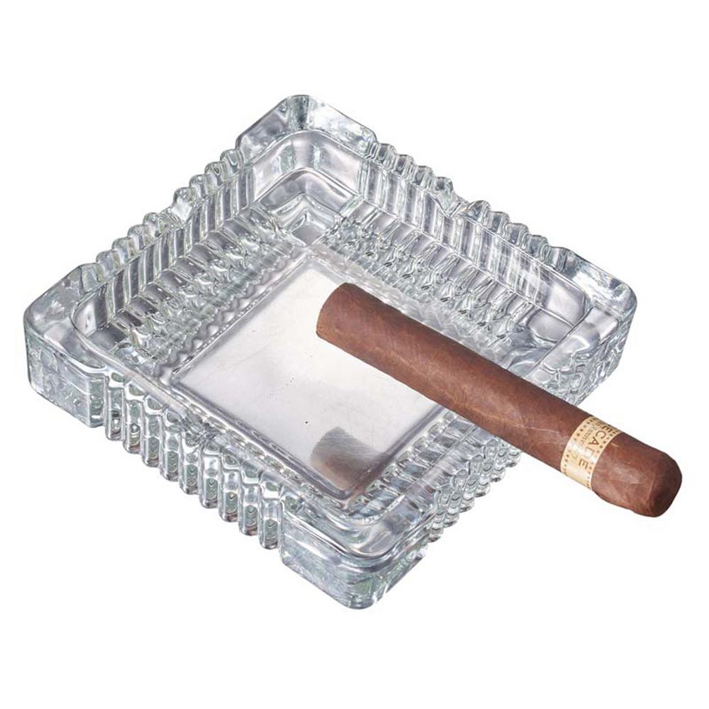 Visol Ramses 7 in. Heavyduty Crystal Cigar Ashtray with 4 Cigar Rests