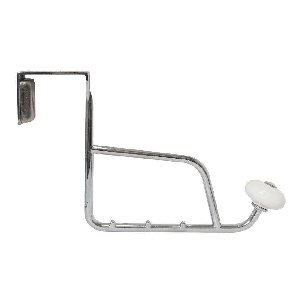 interDesign Cero OvertheDoor Valet Hook in White & Chrome46929 The Home Depot