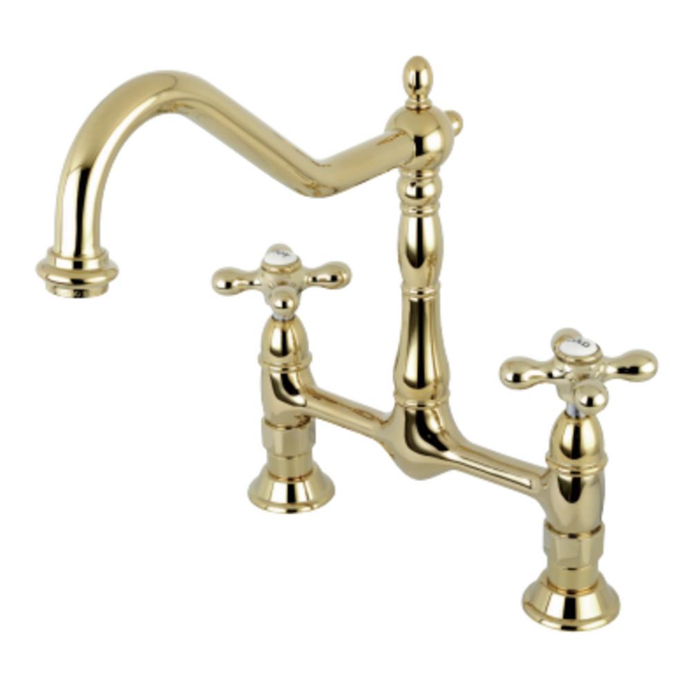 Polished Brass Kingston Brass Bridge Faucets Hks1172ax 64 1000 