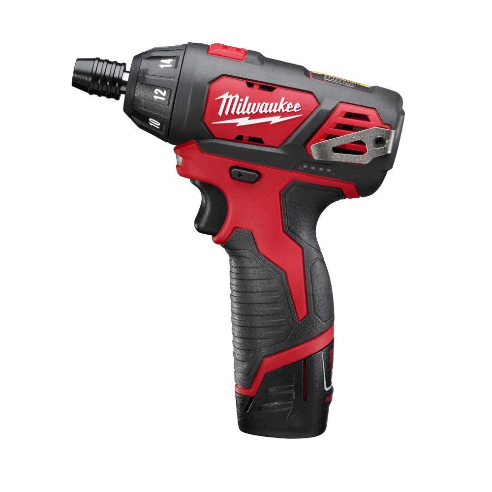 Milwaukee M12 12 Volt Lithium Ion 1 4 In Hex Cordless Screwdriver Kit 