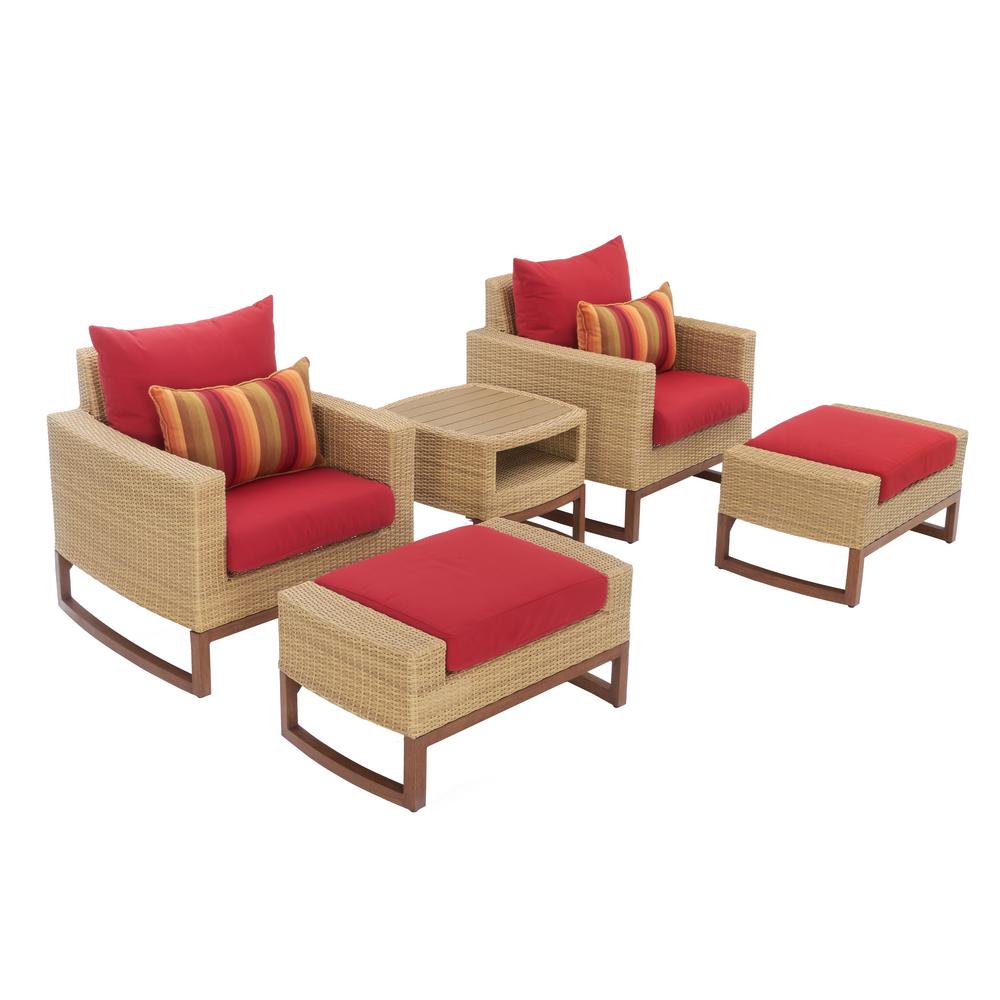 RST Brands Mili 5-Piece Wicker Patio Deep Seating ...