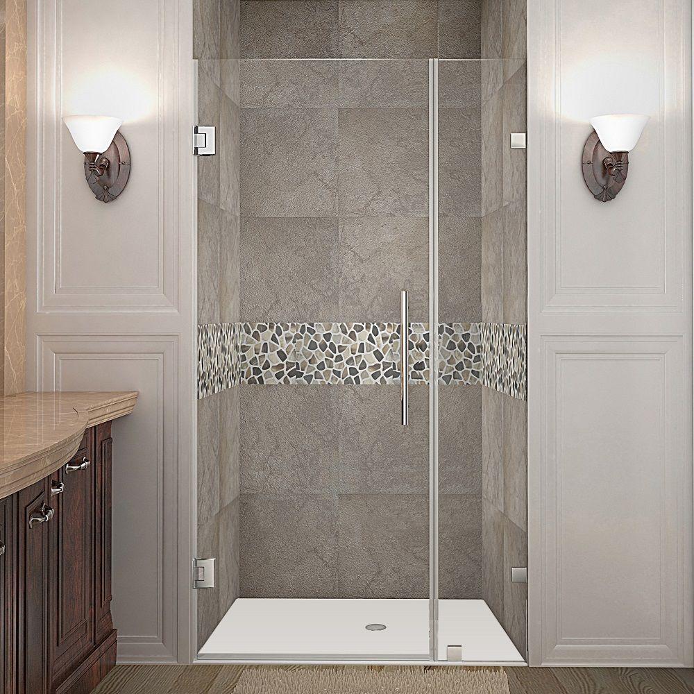 Aston Nautis 34 In X 72 Frameless Hinged Shower Door Chrome Aston Nautis 34 In X 72 Frameless Hinged Shower Door Chrome With