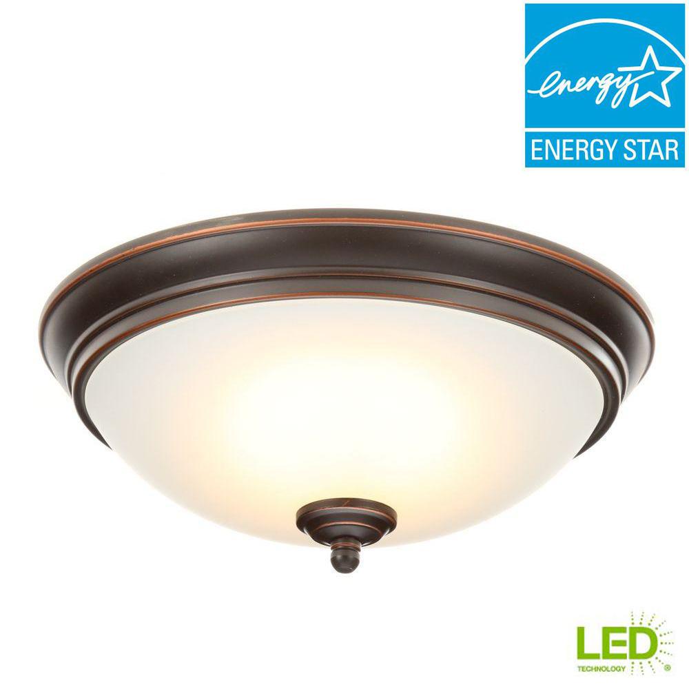 Dimmable Small LED Surface Mount Oil Rubbed Bronze Finish with Frosted Lens
