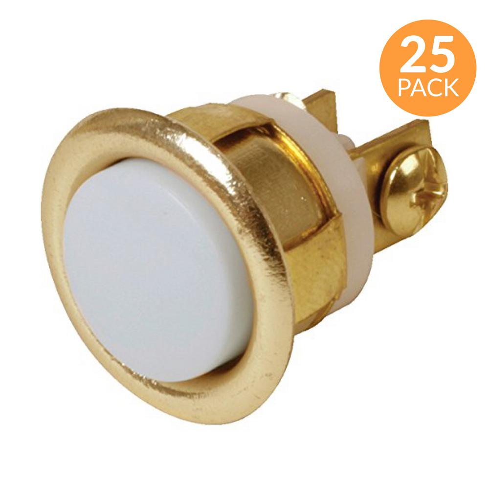 Newhouse Hardware Unlighted Flush Mount Door Chime Button, Brass (25