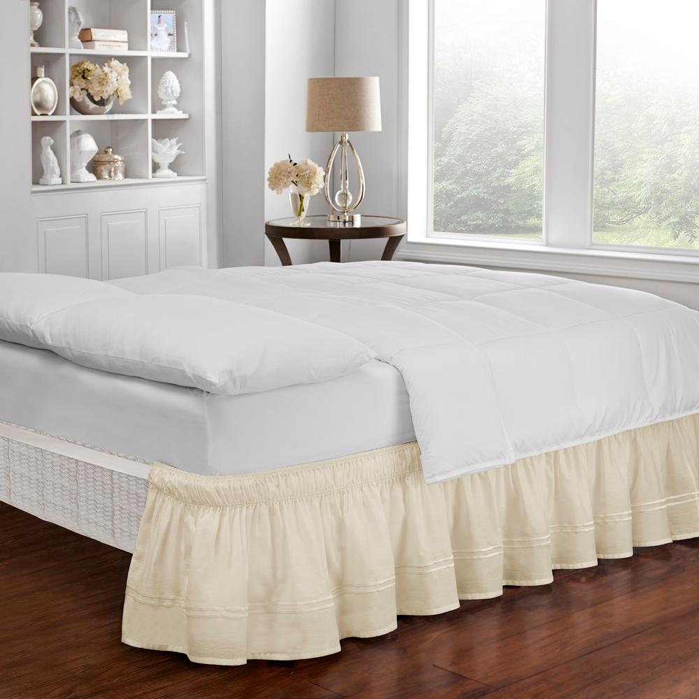 Easy Fit Baratta Ivory Queen King Bed Skirt 16309beddqkgivy The Easy Fit Baratta Ivory Queen King Bed Skirt 16309beddqkgivy The Home Depot