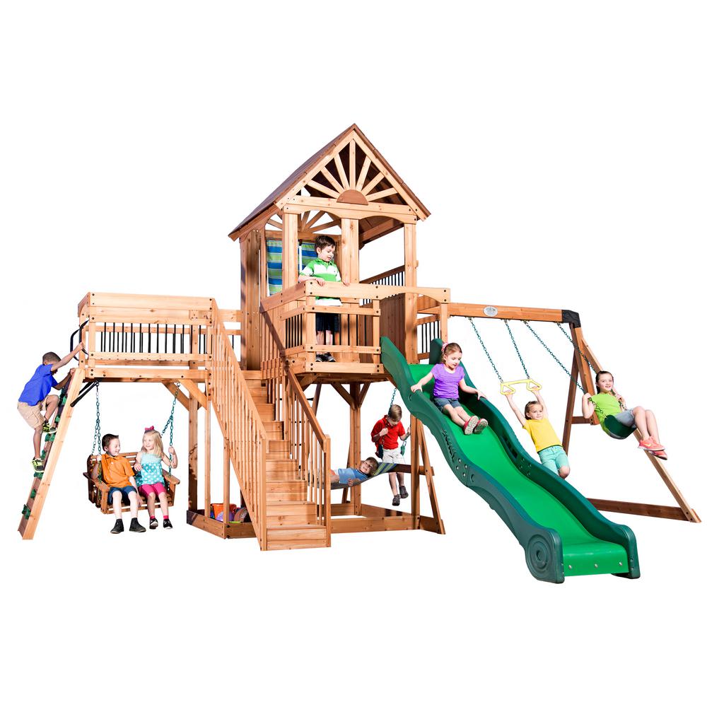 Backyard Discovery Caribbean All Cedar Swing Playset